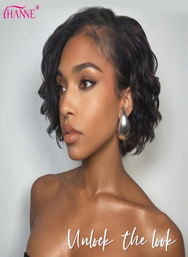 HANNE Short Curly Human Hair Wigs 13x4 HD Lace Curly Bob Wig 180% Density Pre Plucked Pre Cut Glueless Wig 8 Inch Bob Human Hair Wigs for Black Women - Image 4